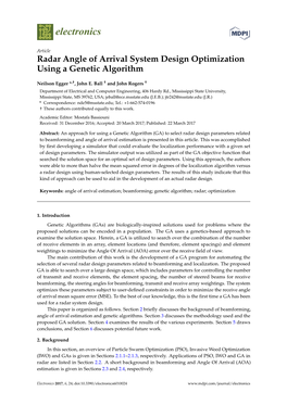 Radar Angle of Arrival System Design Optimization Using a Genetic Algorithm