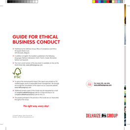 Guide for Ethical Business Conduct Integrity