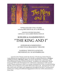 “The King and I”