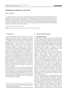 Metallurgical Chemistry in My Lifethis Paper Was Presented at the Spring