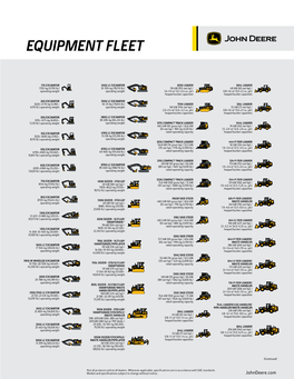John Deere Construction Equipment Fleet Sheet