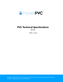 PVC Technical Speciﬁcations V.1.0