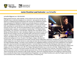 Junior Drumline Lead Instructor: Les Schaeffer