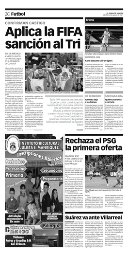 Rechaza El PSG La Primera Oferta