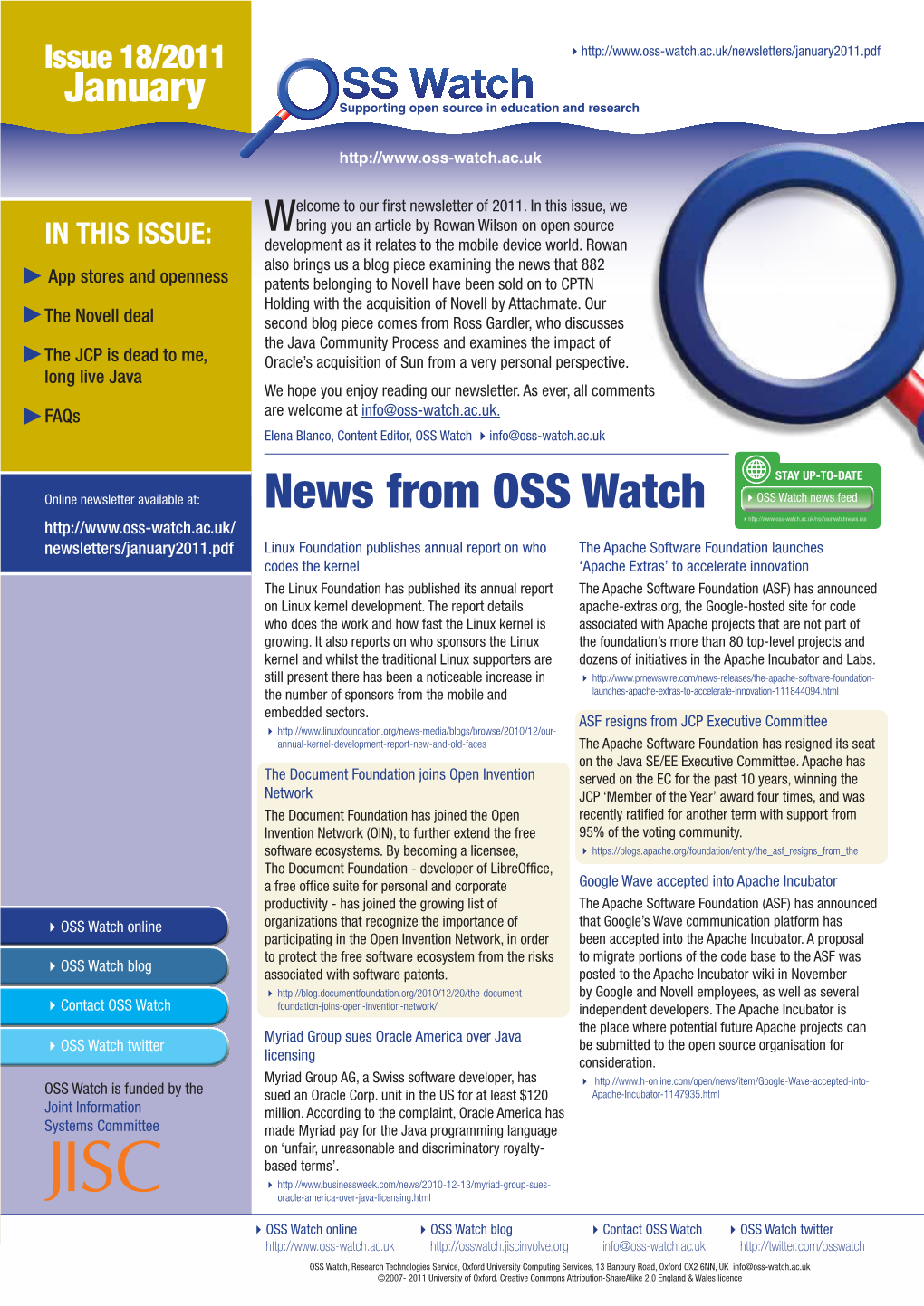 January 2011 Newsletter