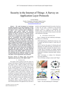 Security in the Internet of Things: a Survey on Application Layer Protocols