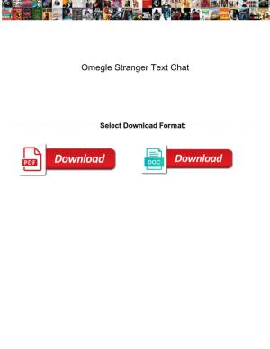 Omegle Stranger Text Chat