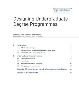 Designing Undergraduate Degree Programmes