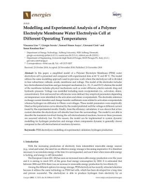 Modelling and Experimental Analysis of a Polymer Electrolyte Membrane Water Electrolysis Cell at Different Operating Temperatures