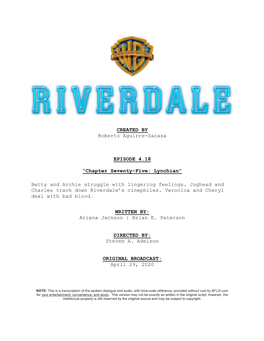 Riverdale’S Cinephiles