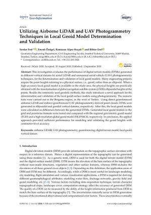Utilizing Airborne Lidar and UAV Photogrammetry Techniques in Local Geoid Model Determination and Validation