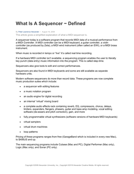 What Is a Sequencer − Defined