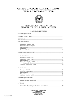 Official District Court Monthly Report Instructions