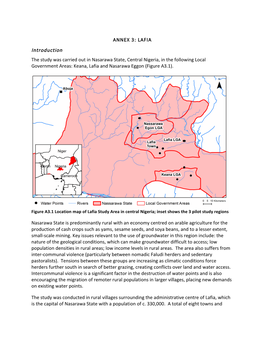 ANNEX 3: LAFIA Introduction the Study Was Carried out in Nasarawa