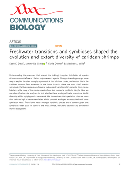 Freshwater Transitions and Symbioses Shaped the Evolution and Extant Diversity of Caridean Shrimps