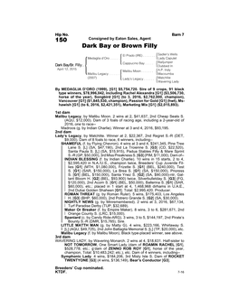 150 Consigned by Eaton Sales, Agent Dark Bay Or Brown Filly