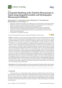 Geospatial Modeling of the Tombolo Phenomenon in Sopot Using Integrated Geodetic and Hydrographic Measurement Methods