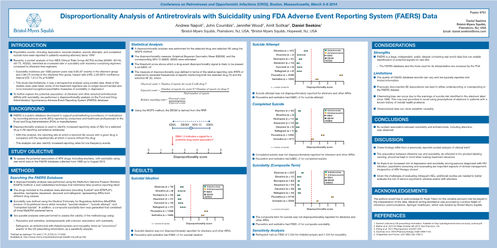 Disproportionality Analysis of Antiretrovirals