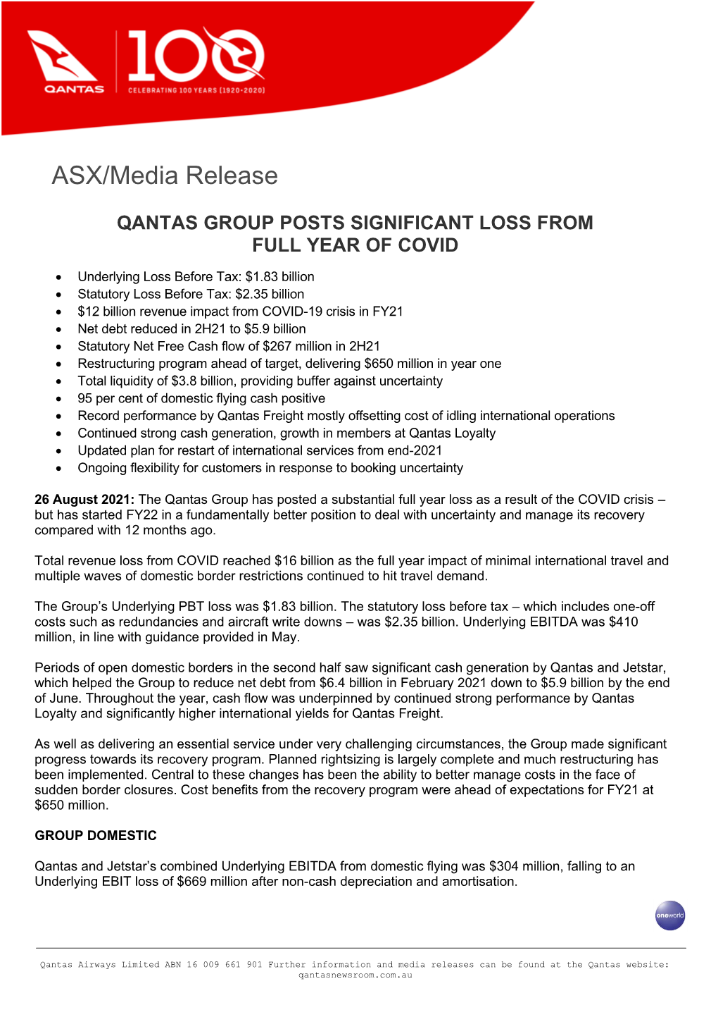 ASX/Media Release