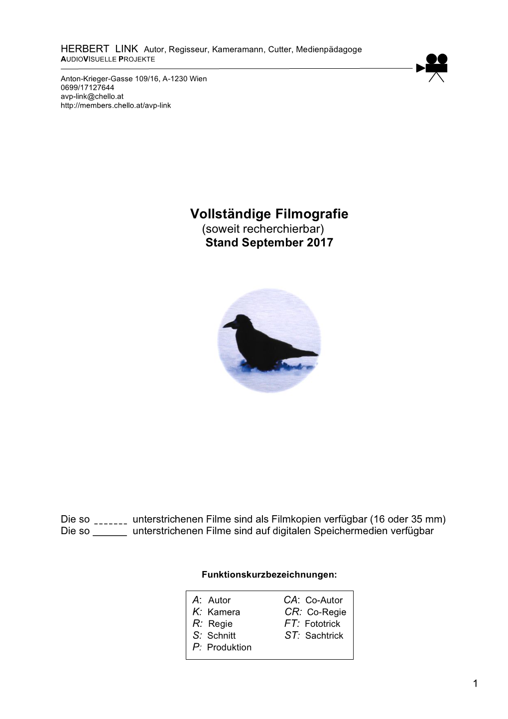 Vollständige Filmografie-Neu