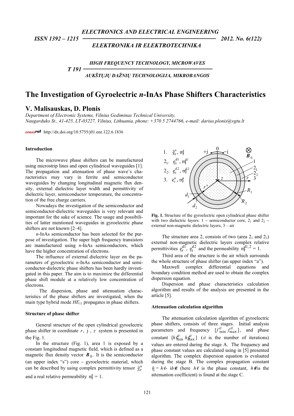 The Investigation of Gyroelectric N-Inas Phase Shifters Characteristics