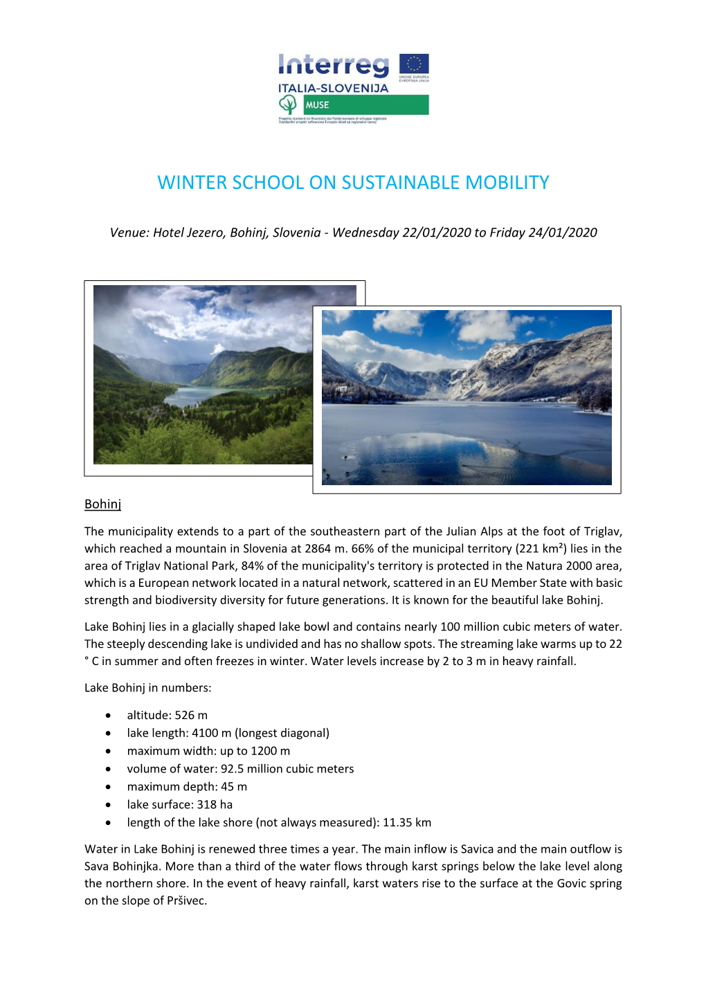 Winter School on Sustainable Mobility