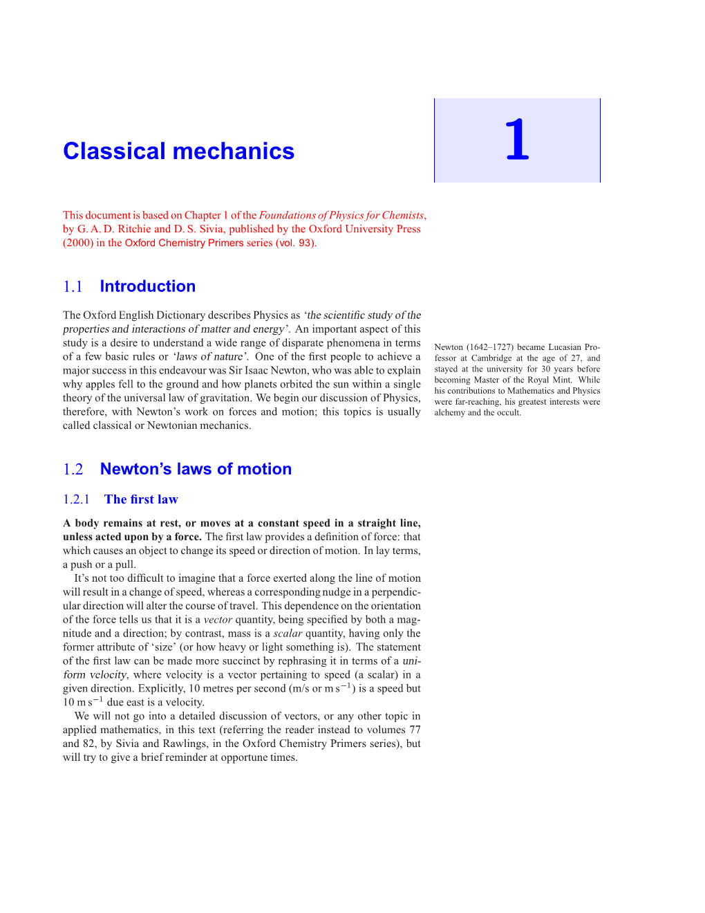 Classical Mechanics 1