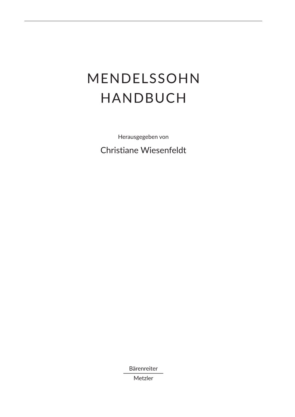 Mendelssohn Handbuch