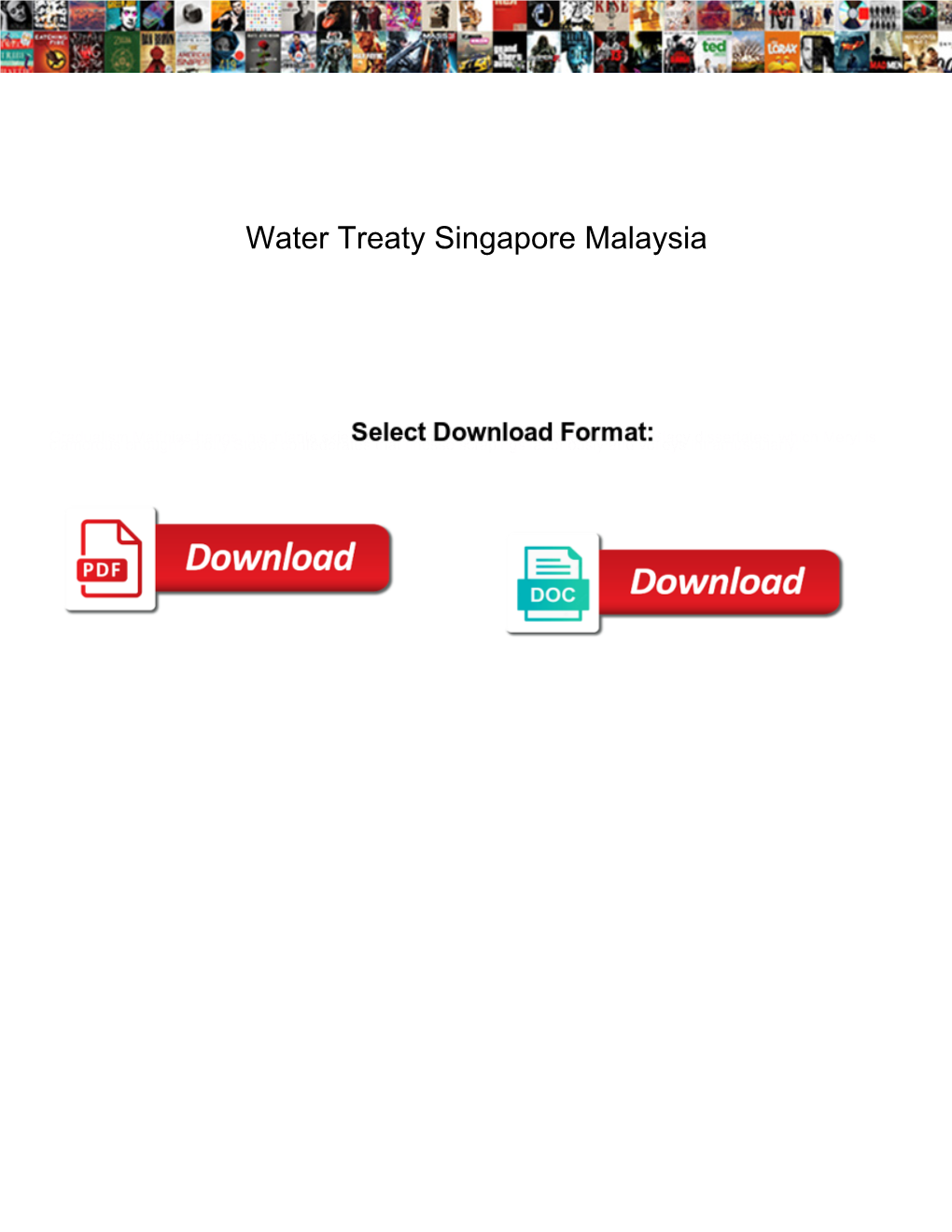 Water Treaty Singapore Malaysia