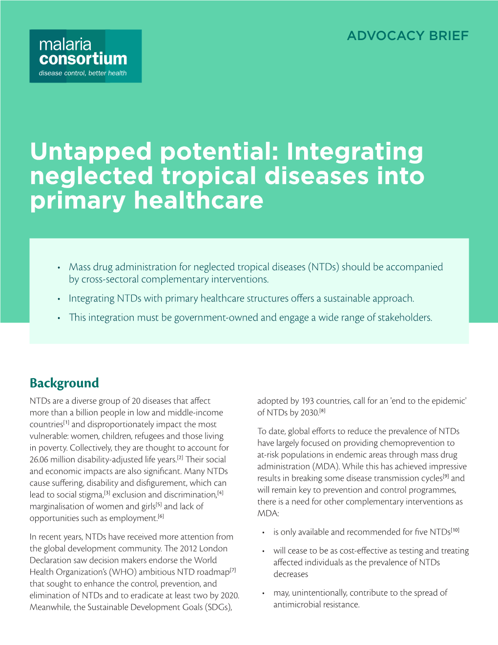 Integrating Neglected Tropical Diseases Into Primary Healthcare