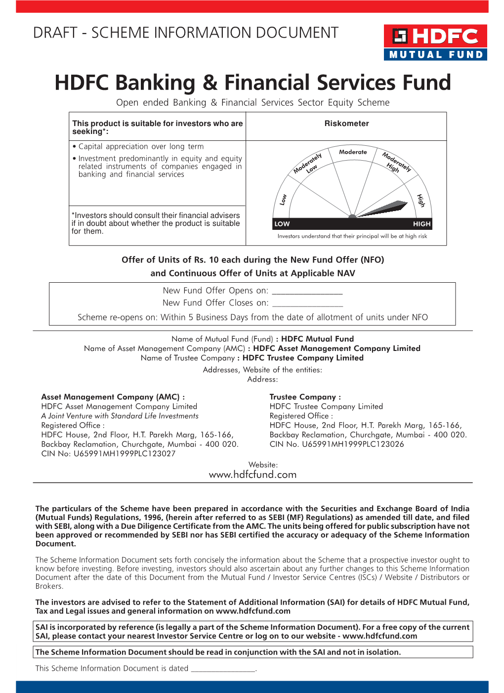 HDFC Banking & Financial Services Fund SID V1.Pmd