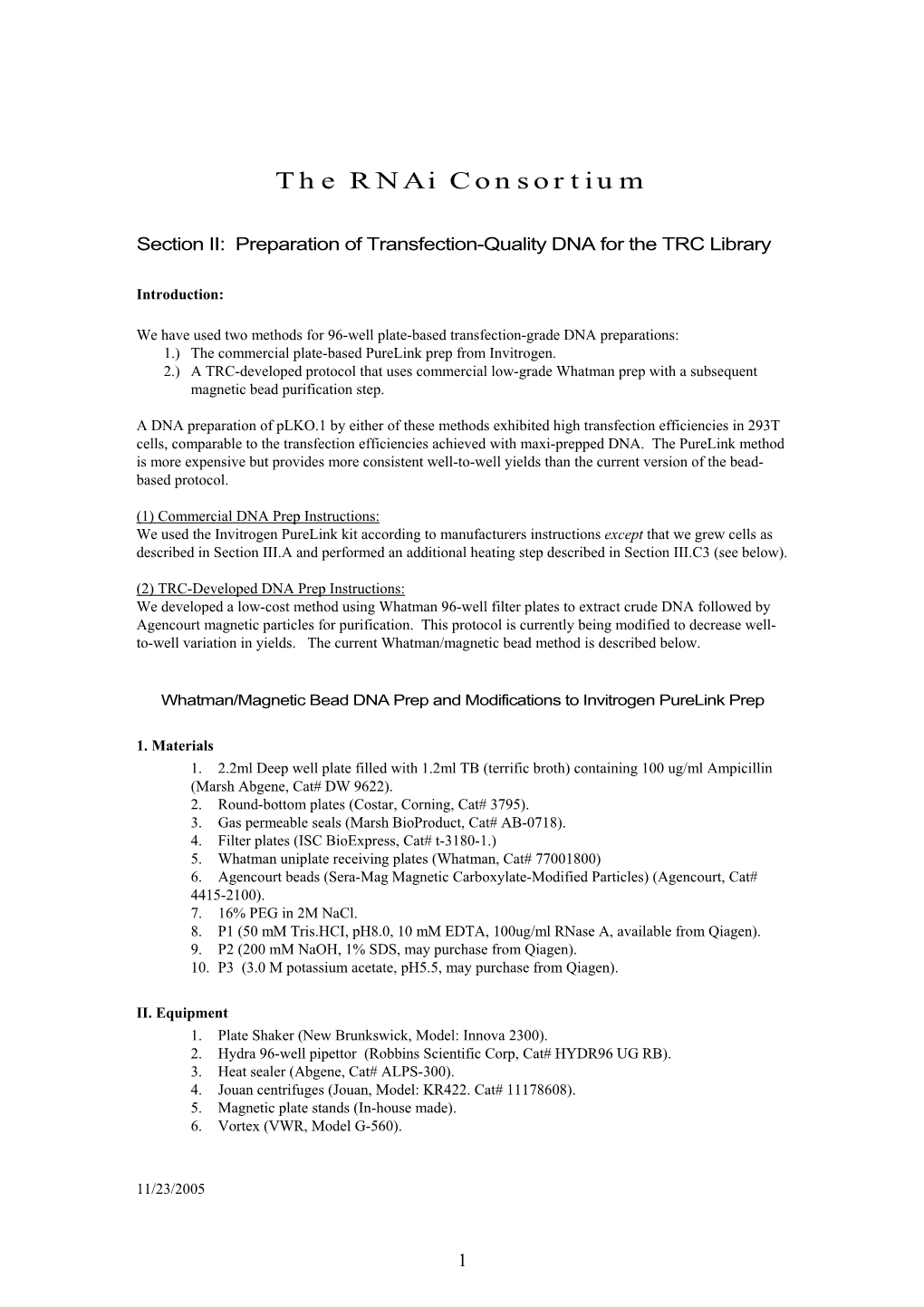 The Rnai Consortium