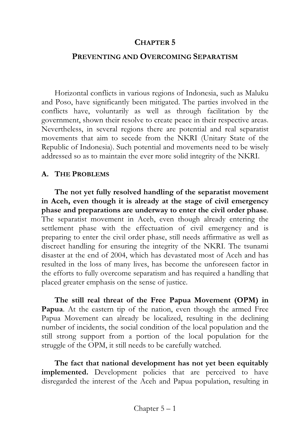 Chapter 5 Preventing and Overcoming Separatism