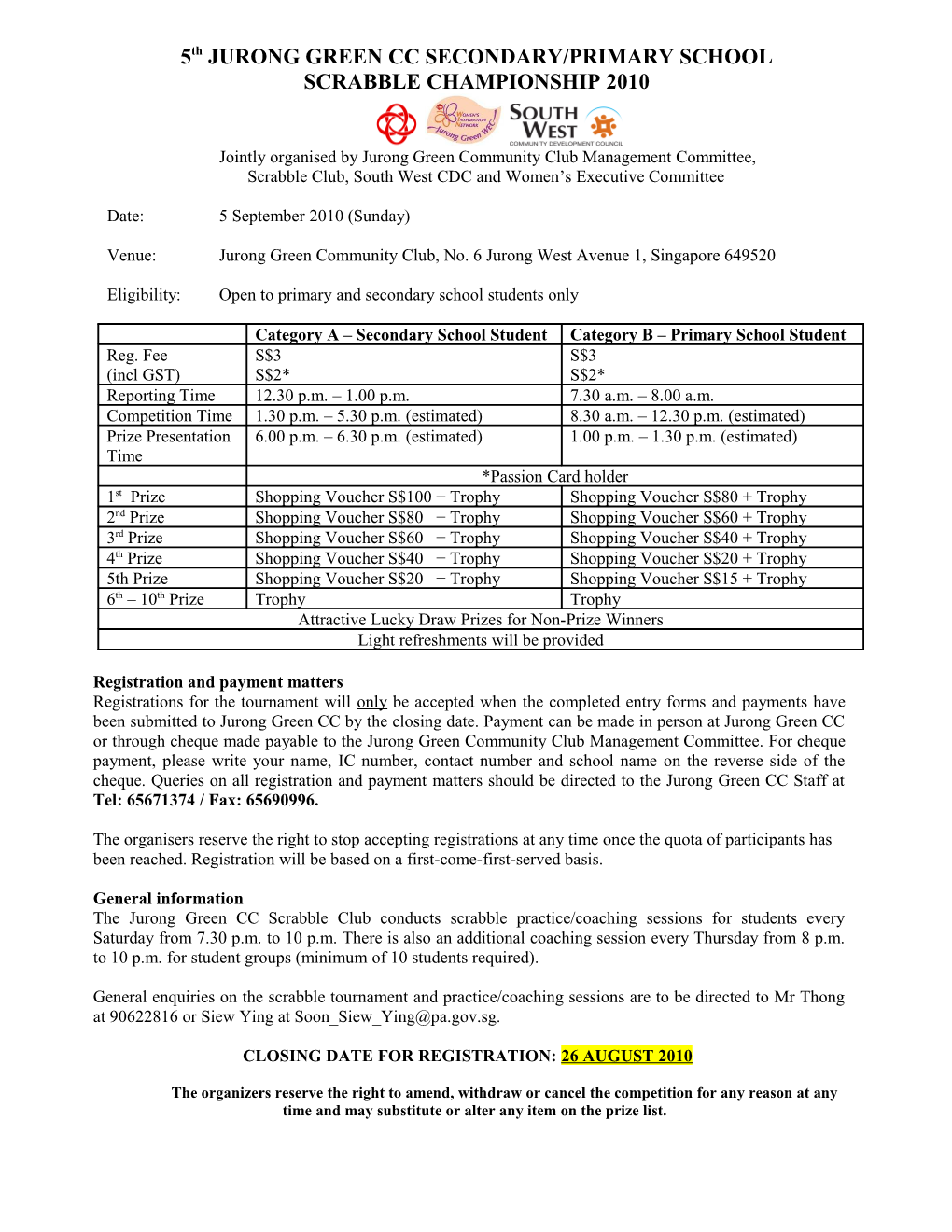 Singapore Scrabble Open Championship