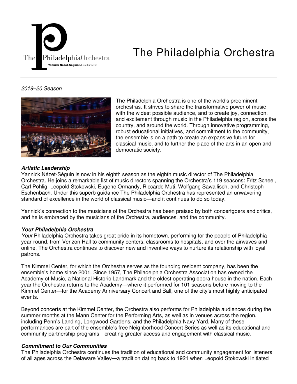 The Philadelphia Orchestra