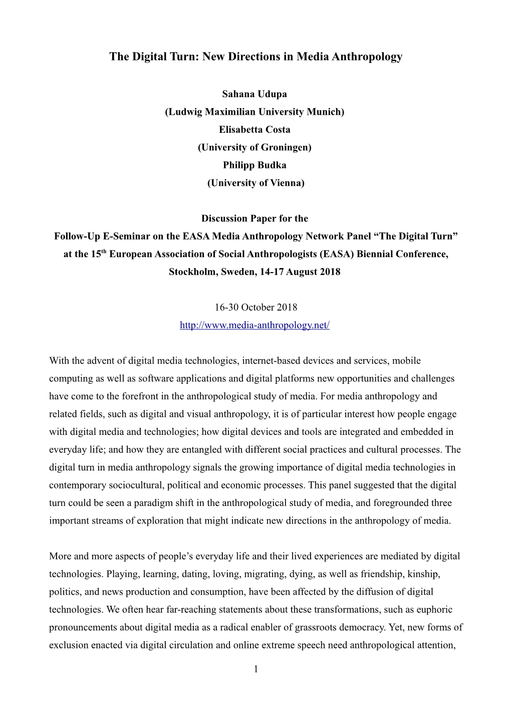 The Digital Turn: New Directions in Media Anthropology