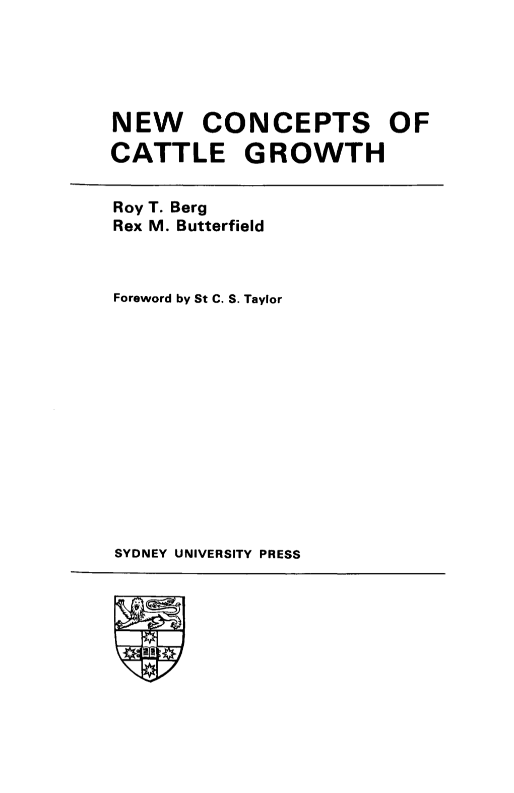 New Concepts of Cattle Growth