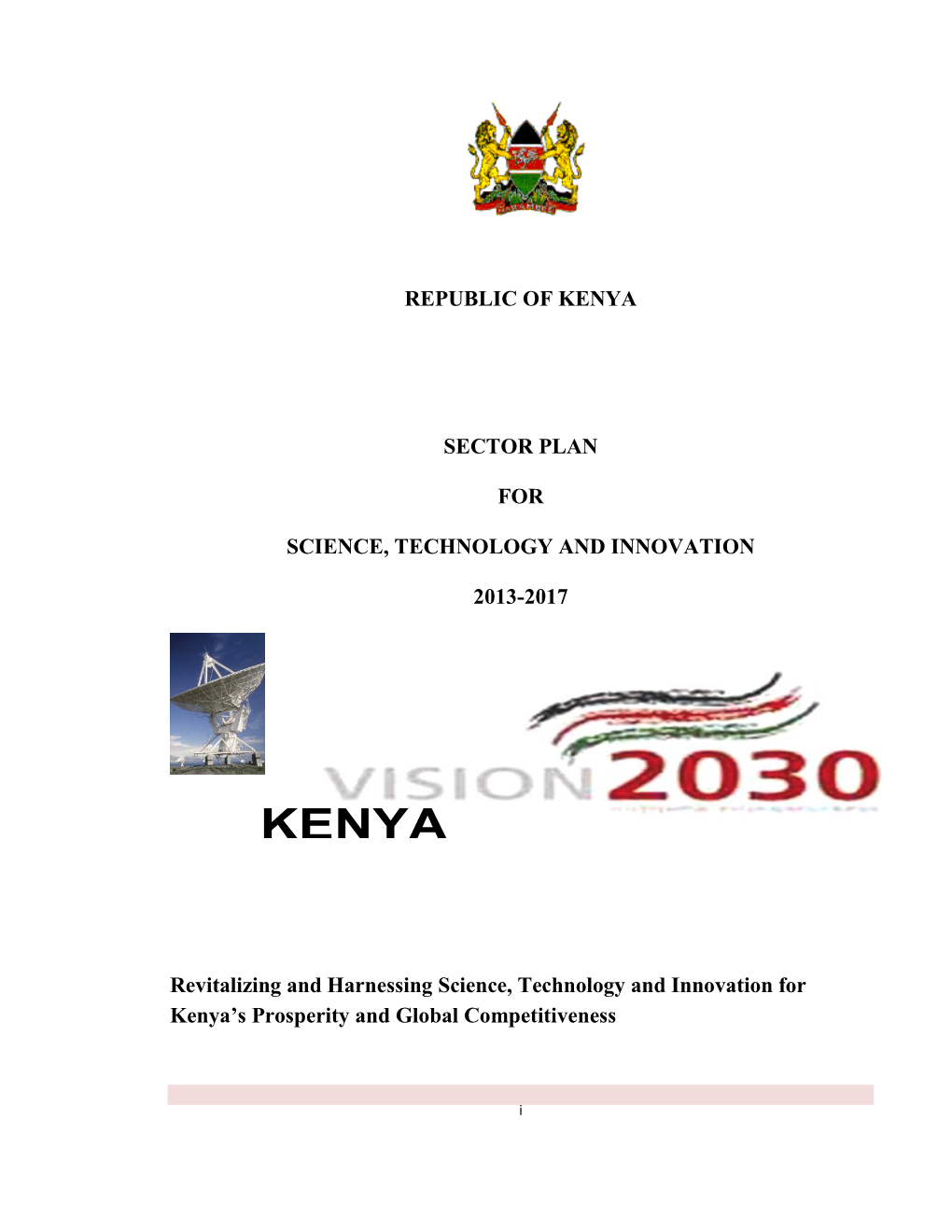 Kenya Sector Plan for Science, Technology and Innovation