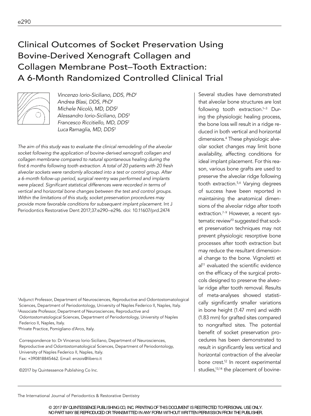 Clinical Outcomes of Socket Preservation Using Bovine-Derived