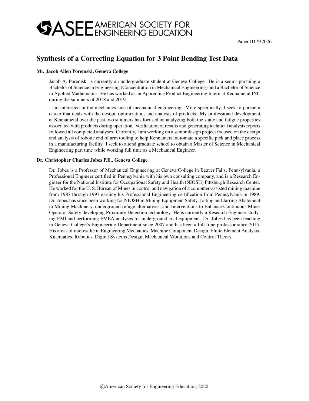 Synthesis of a Correcting Equation for 3 Point Bending Test Data