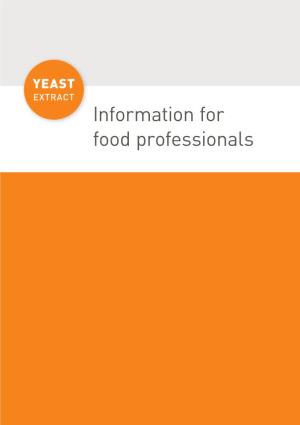 Information for Food Professionals