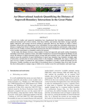 An Observational Analysis Quantifying the Distance of Supercell-Boundary Interactions in the Great Plains