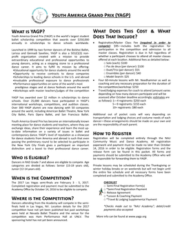 YAGP Info Packet & Application.Pub