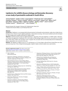 A Case Study of Pansteatitis Outbreak in South Africa