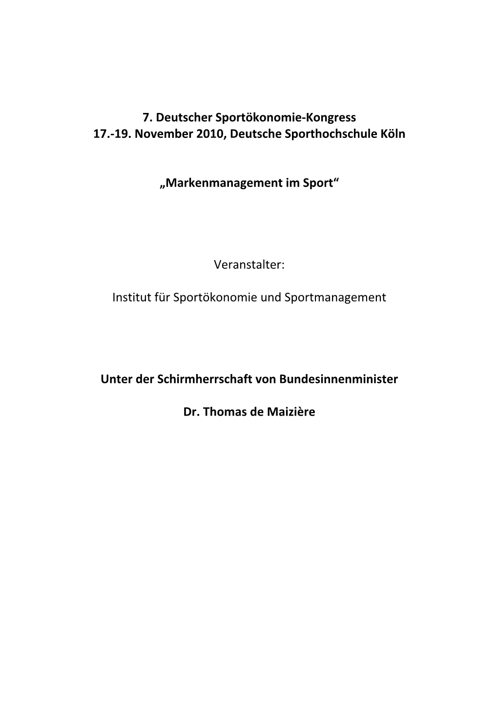 „Markenmanagement Im Sport“ Veran