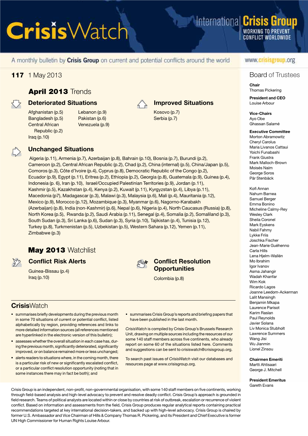 April 2013 Trends May 2013 Watchlist