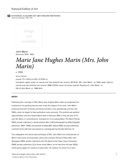 Mrs. John Marin) C