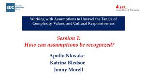 Assumptions to Unravel the Tangle of Complexity, Values, and Cultural Responsiveness