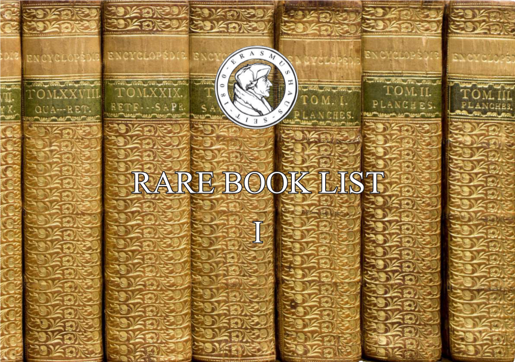 Rare Book List I