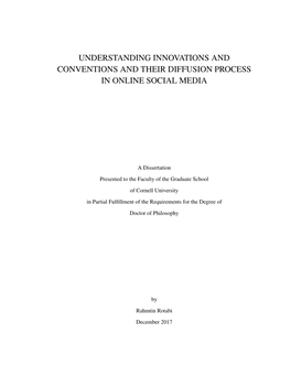 Understanding Innovations and Conventions and Their Diffusion Process in Online Social Media